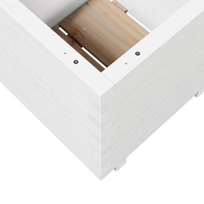 Odlingslåda vit 50x50x49,5 cm massiv furu