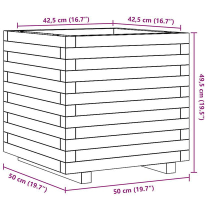 Odlingslåda vit 50x50x49,5 cm massiv furu