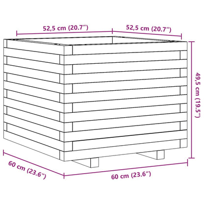 Odlingslåda 60x60x49,5 cm massivt furuträ