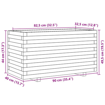 Odlingslåda 90x40x49,5 cm massivt furuträ