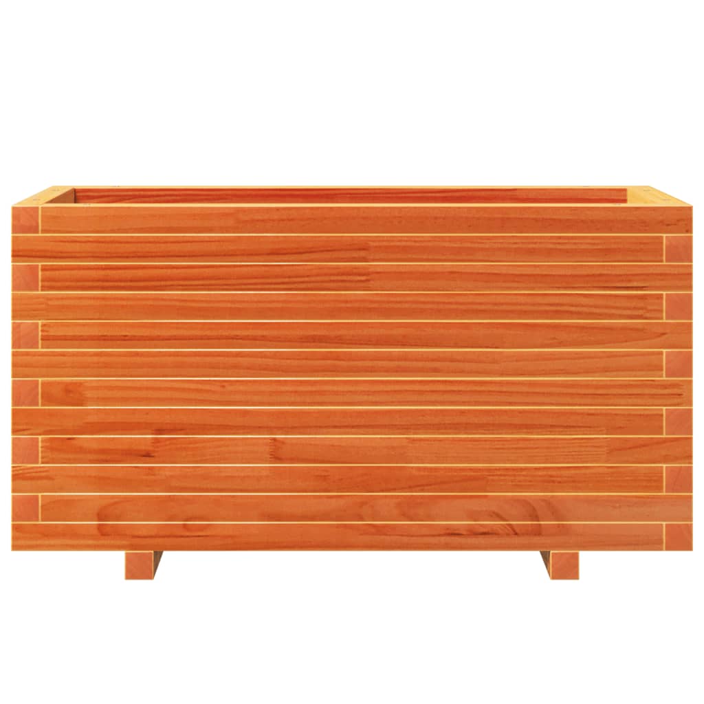 Odlingslåda vaxbrun 90x40x49,5 cm massiv furu