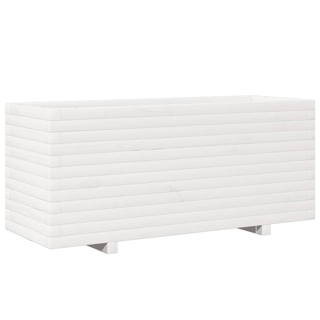 Odlingslåda vit 110x40x49,5 cm massiv furu