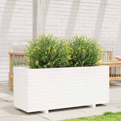 Odlingslåda vit 110x40x49,5 cm massiv furu