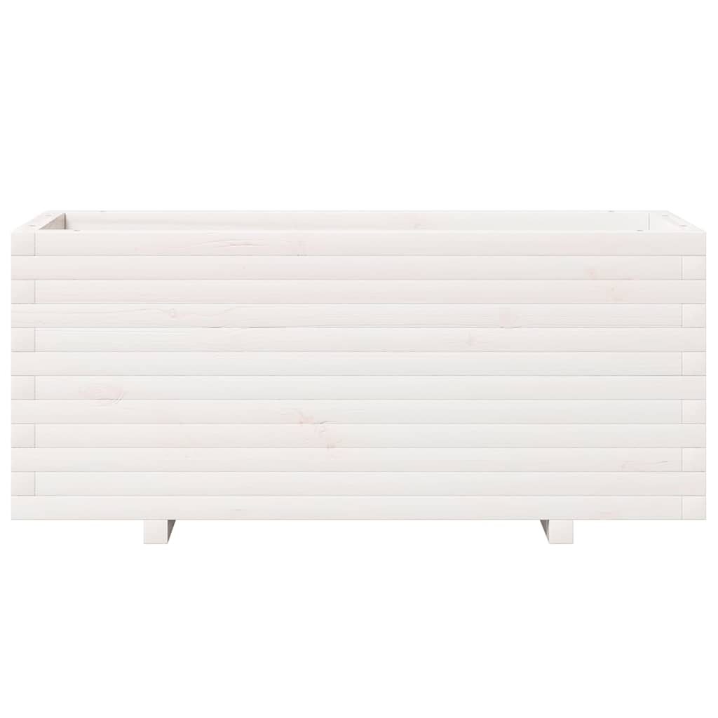 Odlingslåda vit 110x40x49,5 cm massiv furu