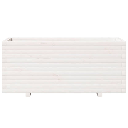 Odlingslåda vit 110x40x49,5 cm massiv furu