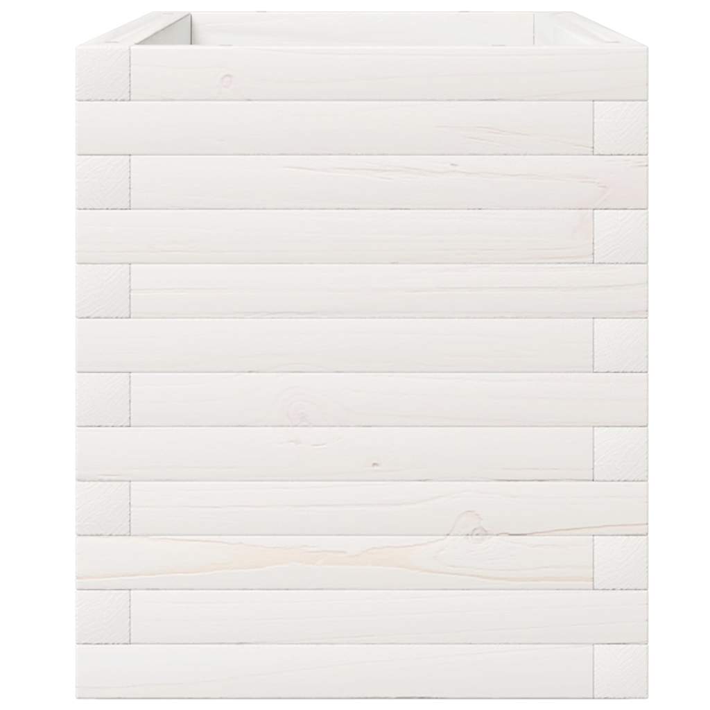 Odlingslåda vit 110x40x49,5 cm massiv furu