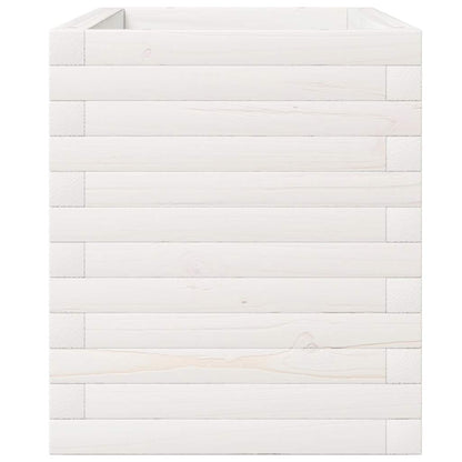 Odlingslåda vit 110x40x49,5 cm massiv furu