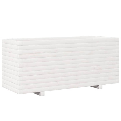 Odlingslåda vit 110x40x49,5 cm massiv furu