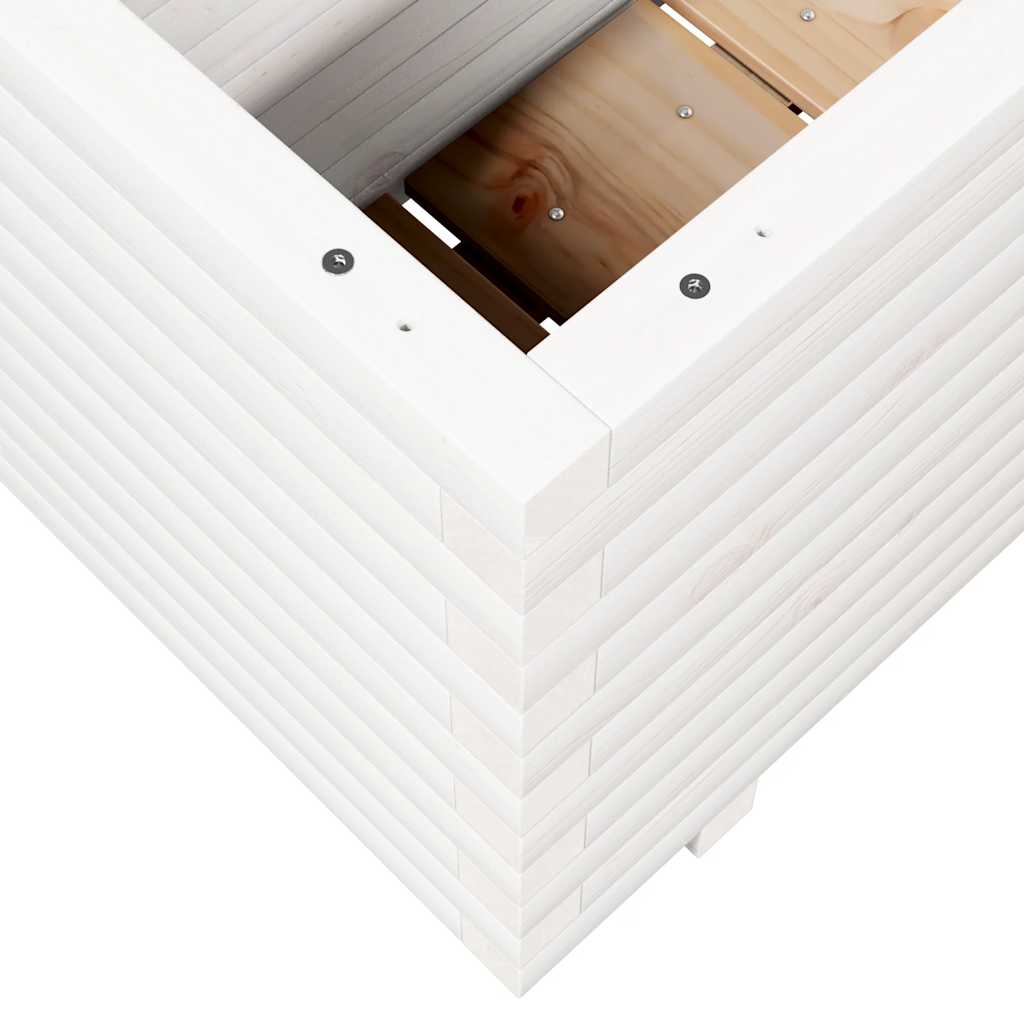 Odlingslåda vit 110x40x49,5 cm massiv furu