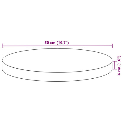 Bordsskiva rund Ø50x4 cm massivt akaciaträ