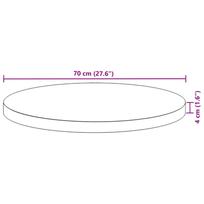 Bordsskiva rund Ø70x4 cm massivt akaciaträ