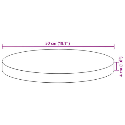 Bordsskiva rund Ø50x4 cm massivt akaciaträ