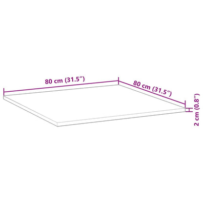 Bordsskiva fyrkantig 80x80x2 cm massivt akaciaträ