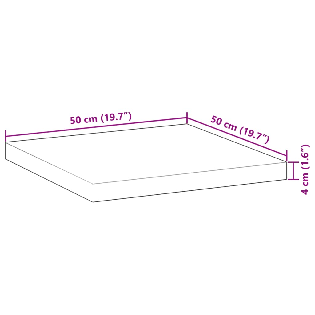 Bordsskiva fyrkantig 50x50x4 cm massivt akaciaträ