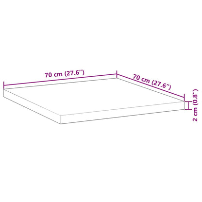 Bordsskiva fyrkantig 70x70x2 cm massivt akaciaträ