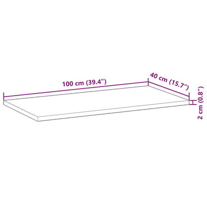 Bordsskiva 100x40x2 cm rektangulär massiv akacia