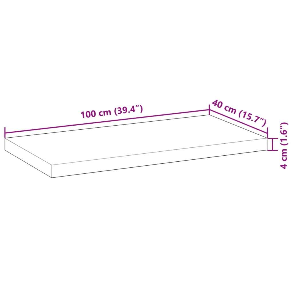 Bordsskiva 100x40x4 cm rektangulär massiv akacia