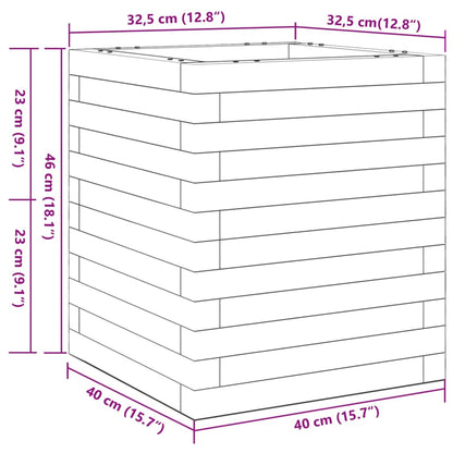 Odlingslådor vit 40x40x46 cm massiv furu