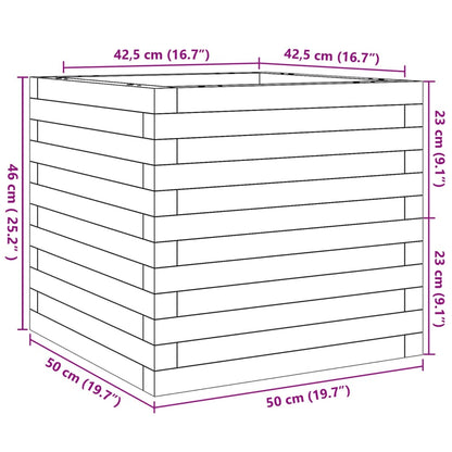 Odlingslådor vit 50x50x46 cm massiv furu