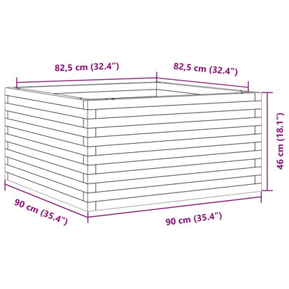 Odlingslåda 90x90x46 cm massivt douglasträ