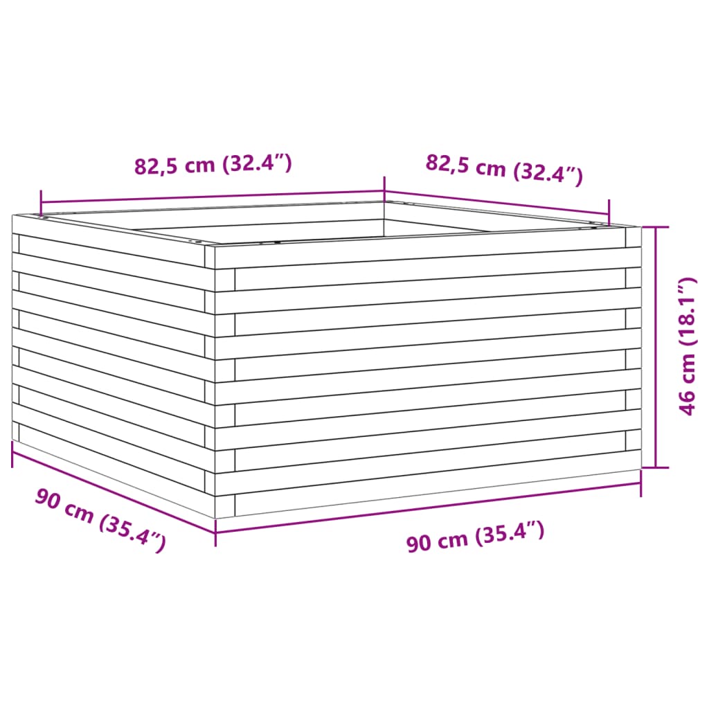 Odlingslåda 90x90x46 cm impregnerat furu