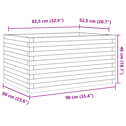 Odlingslåda vaxbrun 90x60x46 cm massiv furu