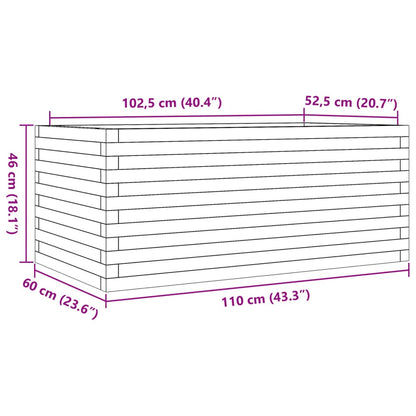 Odlingslåda 110x60x46 cm massiv furu