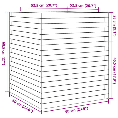 Odlingslåda 60x60x68,5 cm massivt furuträ