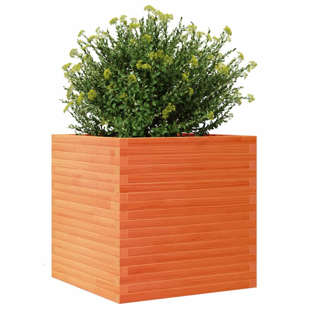 Odlingslåda vaxbrun 70x70x68,5 cm massiv furu