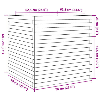 Odlingslåda vaxbrun 70x70x68,5 cm massiv furu