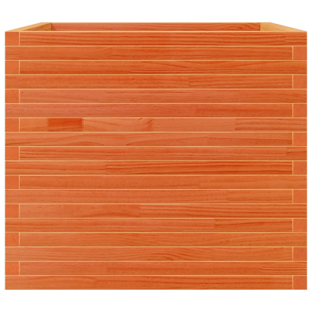 Odlingslåda vaxbrun 80x80x68,5 cm massiv furu