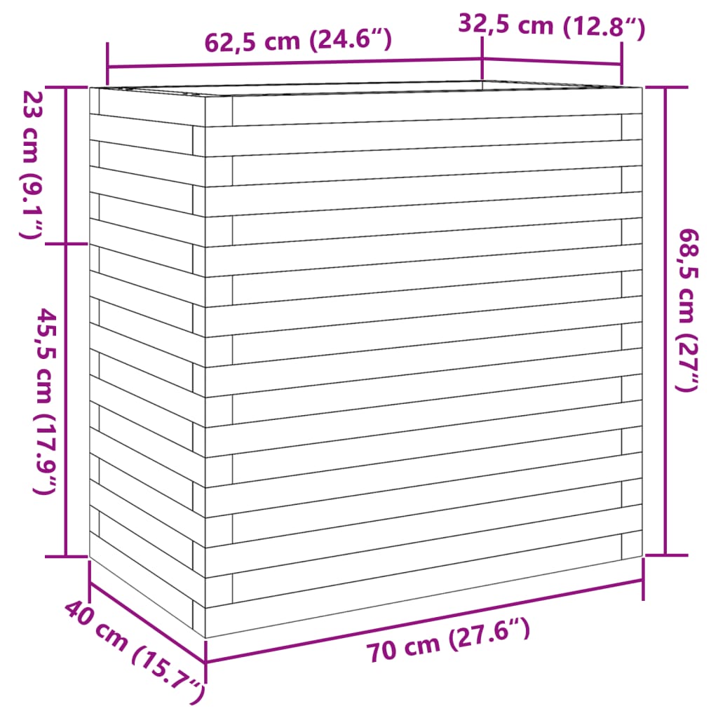 Odlingslåda 70x40x68,5 cm impregnerat furu