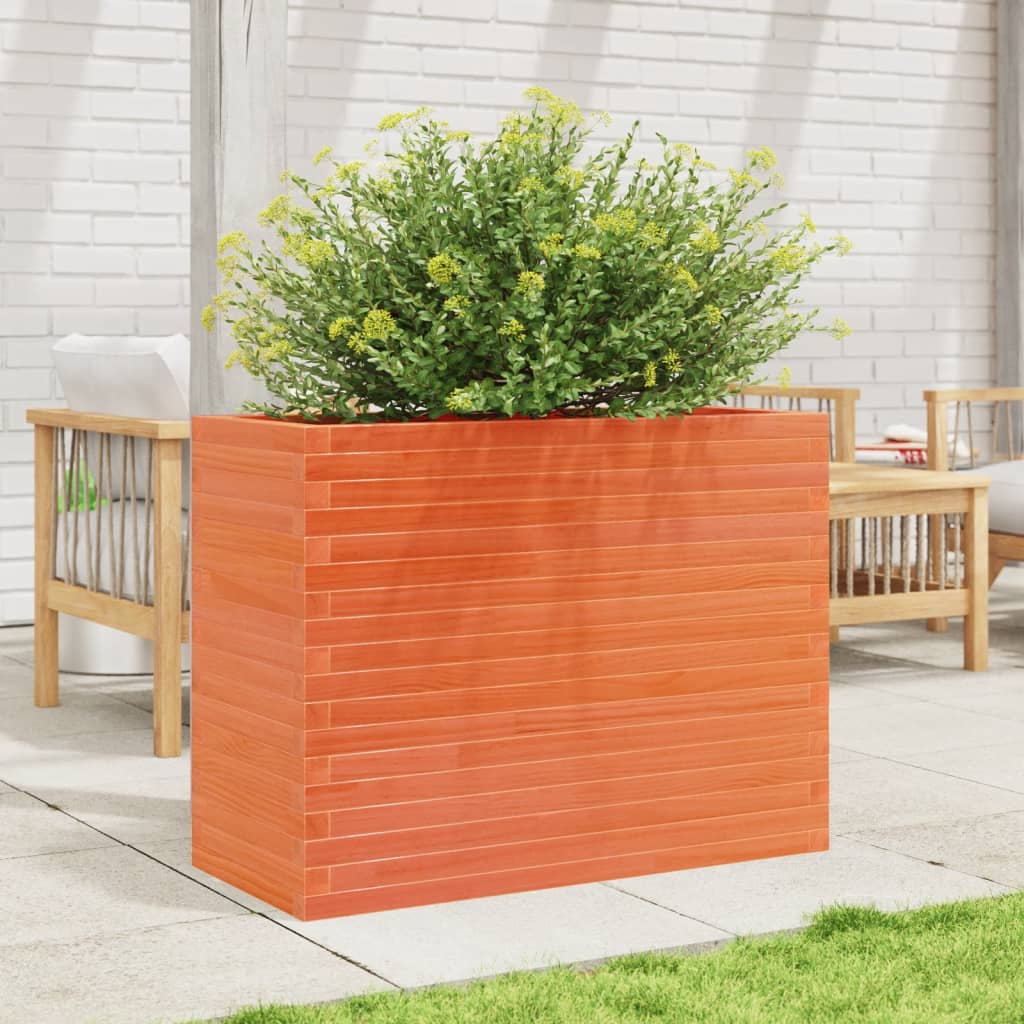 Odlingslåda vaxbrun 90x40x68,5 cm massiv furu