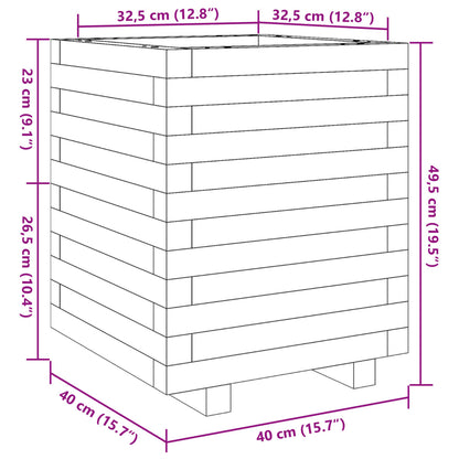 Odlingslådor vit 40x40x49,5 cm massiv furu