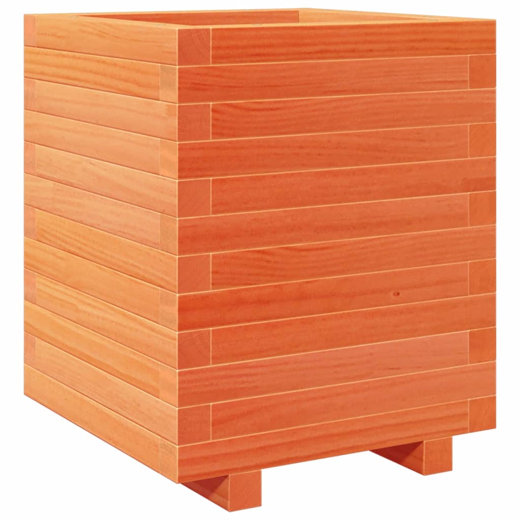 Odlingslåda vaxbrun 40x40x49,5 cm massiv furu