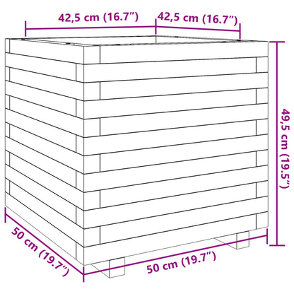 Odlingslåda vaxbrun 50x50x49,5 cm massiv furu