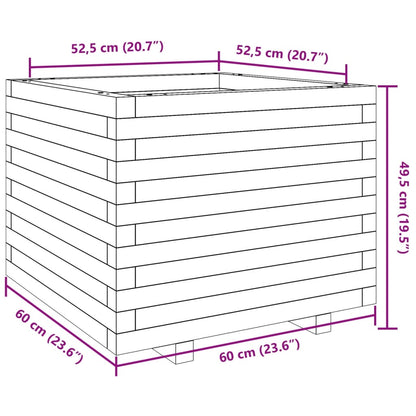 Odlingslåda vit 60x60x49,5 cm massiv furu