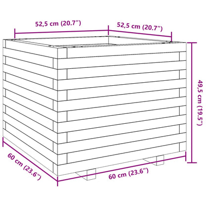 Odlingslåda vaxbrun 60x60x49,5 cm massiv furu