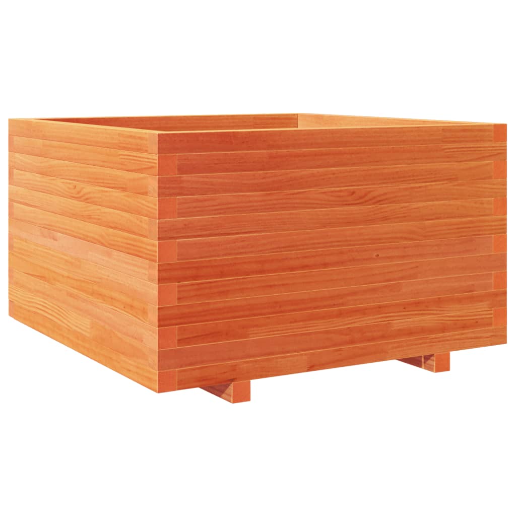 Odlingslåda vaxbrun 80x80x49,5 cm massiv furu