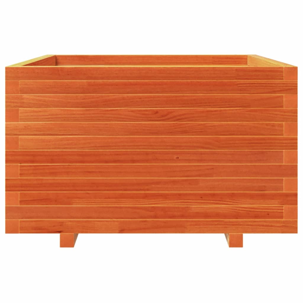 Odlingslåda vaxbrun 80x80x49,5 cm massiv furu