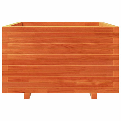 Odlingslåda vaxbrun 80x80x49,5 cm massiv furu