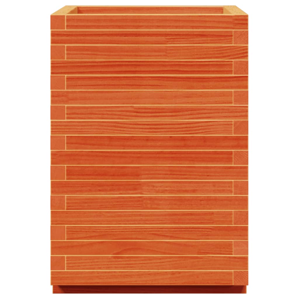 Odlingslåda vaxbrun 50x50x72,5 cm massiv furu