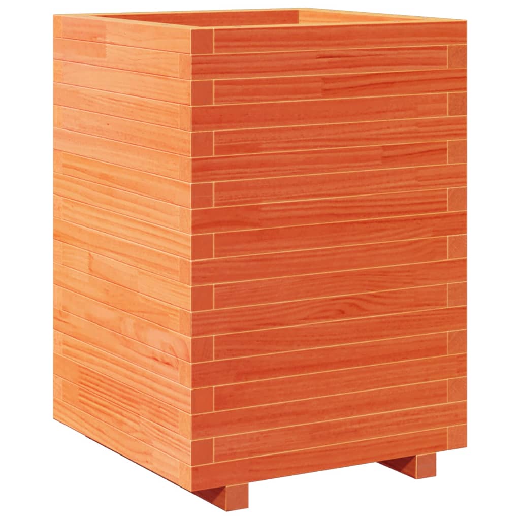 Odlingslåda vaxbrun 50x50x72,5 cm massiv furu