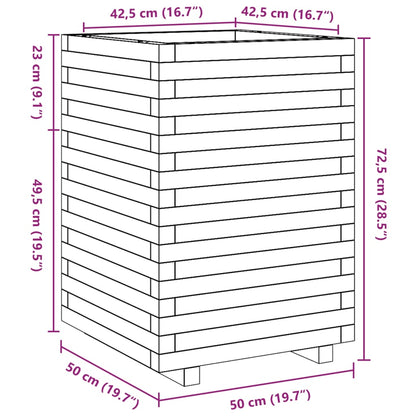 Odlingslåda vaxbrun 50x50x72,5 cm massiv furu