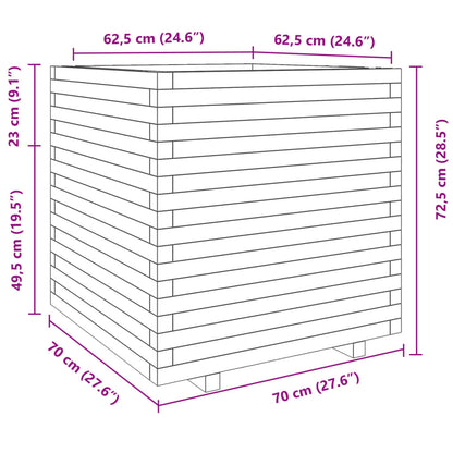 Odlingslåda vaxbrun 70x70x72,5 cm massiv furu