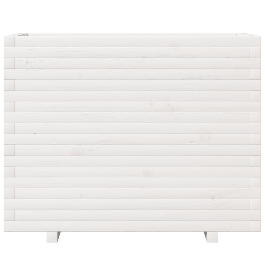 Odlingslåda vit 90x40x72,5 cm massiv furu