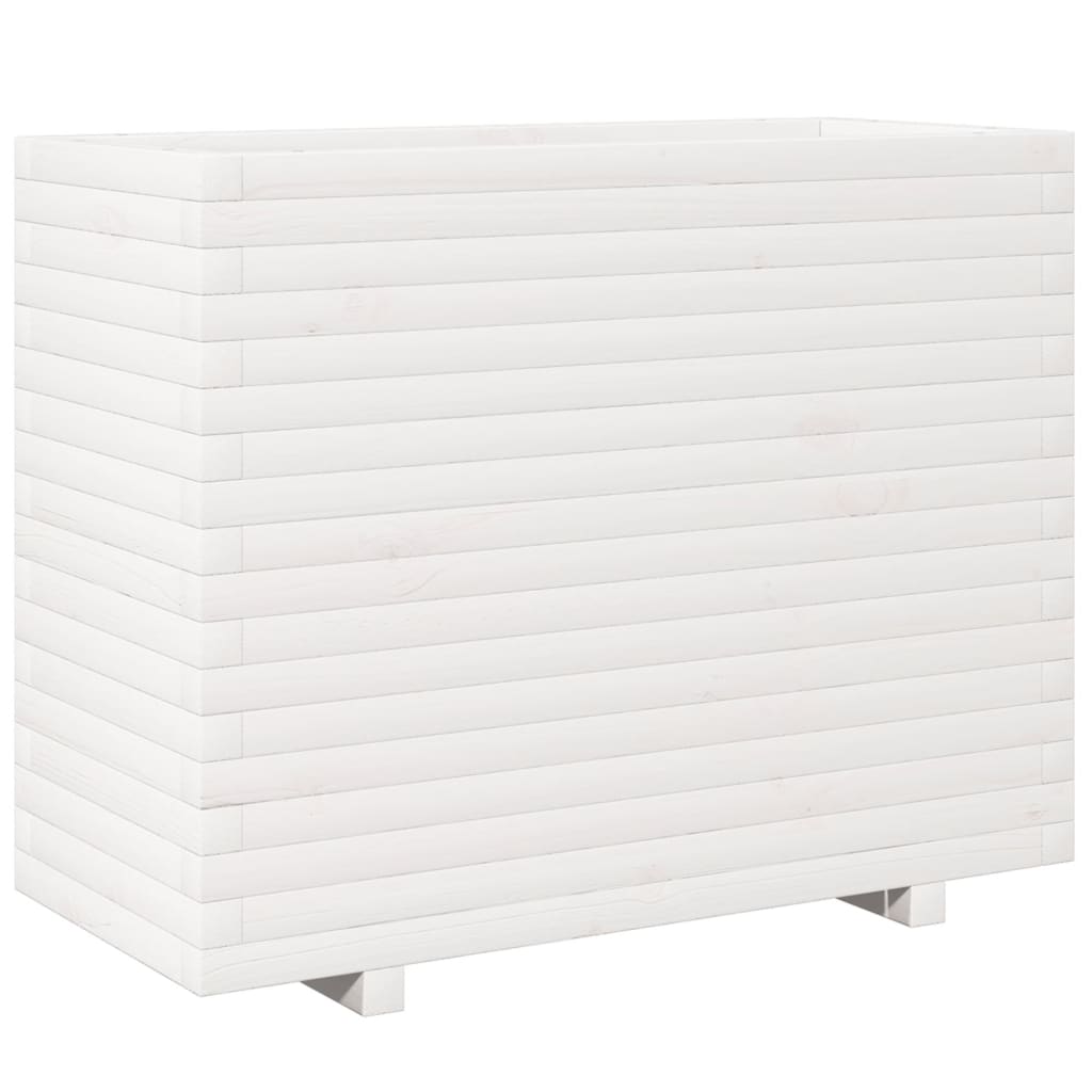 Odlingslåda vit 90x40x72,5 cm massiv furu