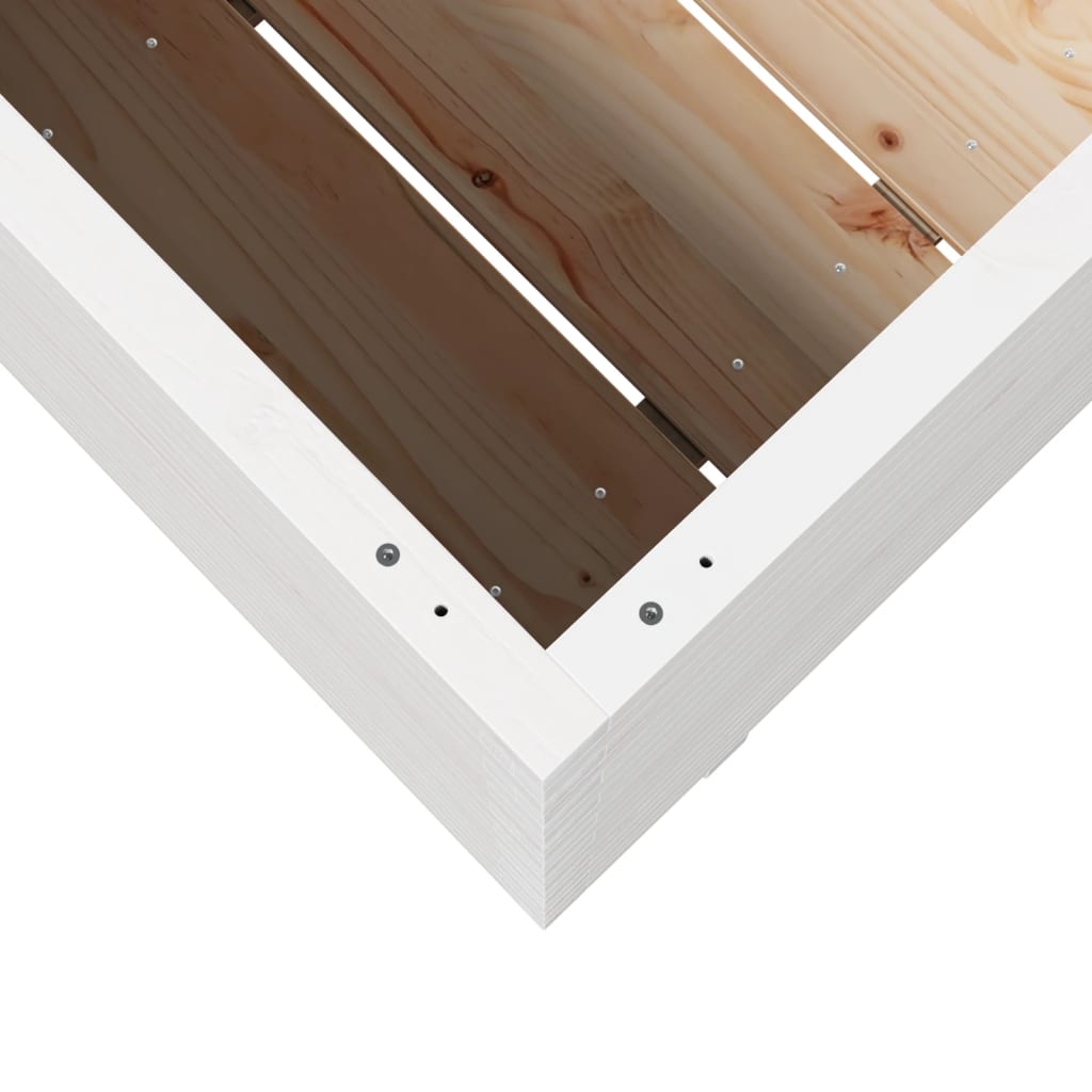 Odlingslåda vit 90x40x72,5 cm massiv furu