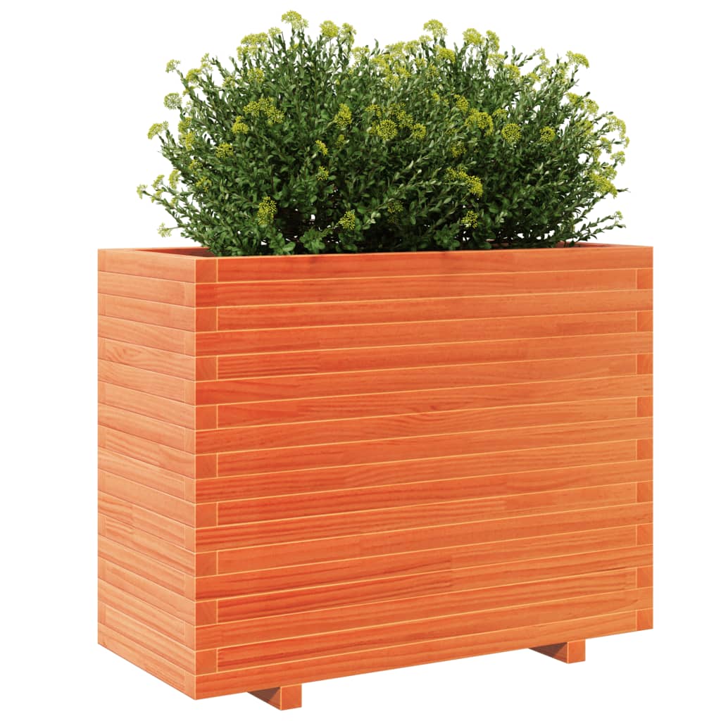 Odlingslåda vaxbrun 90x40x72,5 cm massiv furu