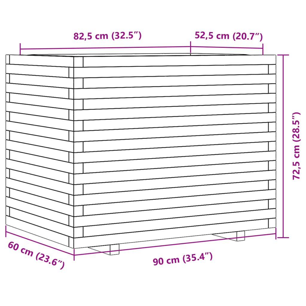 Odlingslåda 90x60x72,5 cm impregnerat furu